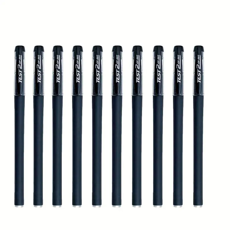 10pcs Gel Pen Sets 0.5mm Frosted Bullet Tip Black Ink Gel Pens Colored Aesthetic Stationery Pen Supplies Ballpoint Office Pencil