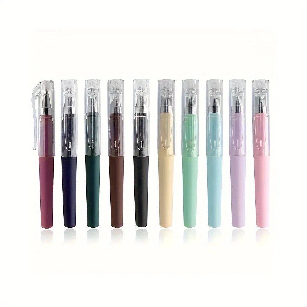 10Pcs mini pocket pens plus 10 replacement refill set Student Portable Neutral Pen Business Signature Pen