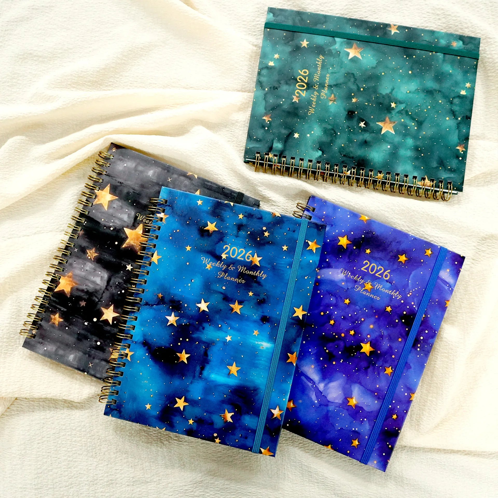 A diary book themed around 2026, featuring elastic bands. It’s perfect for weekly planning, birthday, Christmas, and New Year gi
