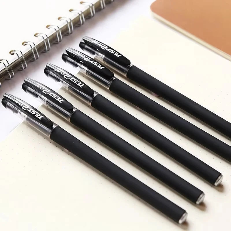 10pcs Gel Pen Sets 0.5mm Frosted Bullet Tip Black Ink Gel Pens Colored Aesthetic Stationery Pen Supplies Ballpoint Office Pencil